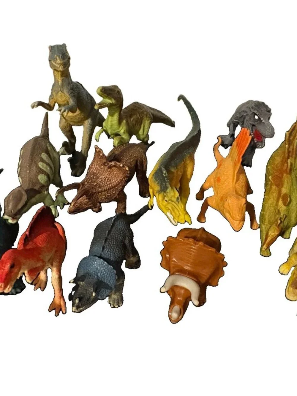 Mixed Lot of 13 Plastic Dinosaurs Toy Figures